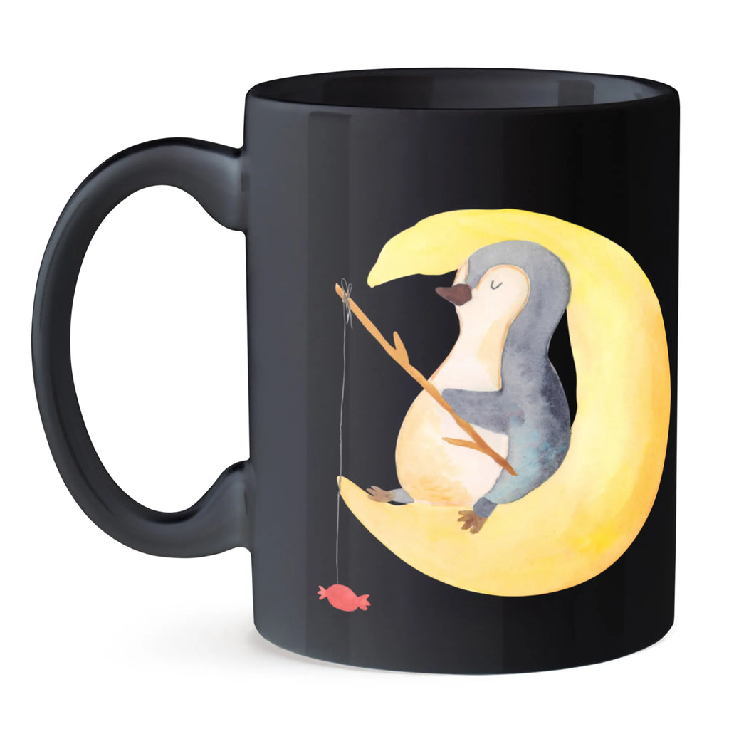 Mug Penguin moon Keramiktasse, Geschenktasse, Tasse, Bürotasse, Teetasse, Tasse mit Zitaten, Tasse mit Motiven, Kaffeetasse, Porzellantasse, Pinguin, Schlafstörungen, Nachtruhe, Gästezimmer, Schlafzimmer, schlafen, Spruch, Pinguine, Einschlafen