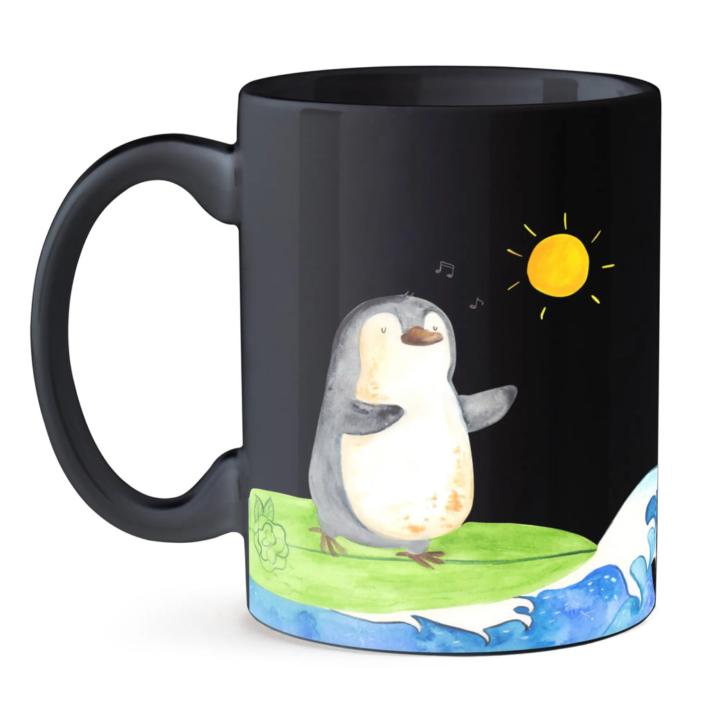Mug Penguin surfer office mug, ceramic mug, custom mug, mug with designs, latte mug, novelty mug, personalized mug, tea mug, coffee mug, mug, gift mug, mug with quotes, porcelain mug, Penguin, North Pole, Winter, Penguins, surfing, Portugal, wave riding, penguins, waves, Hawaii, holidays, surfers