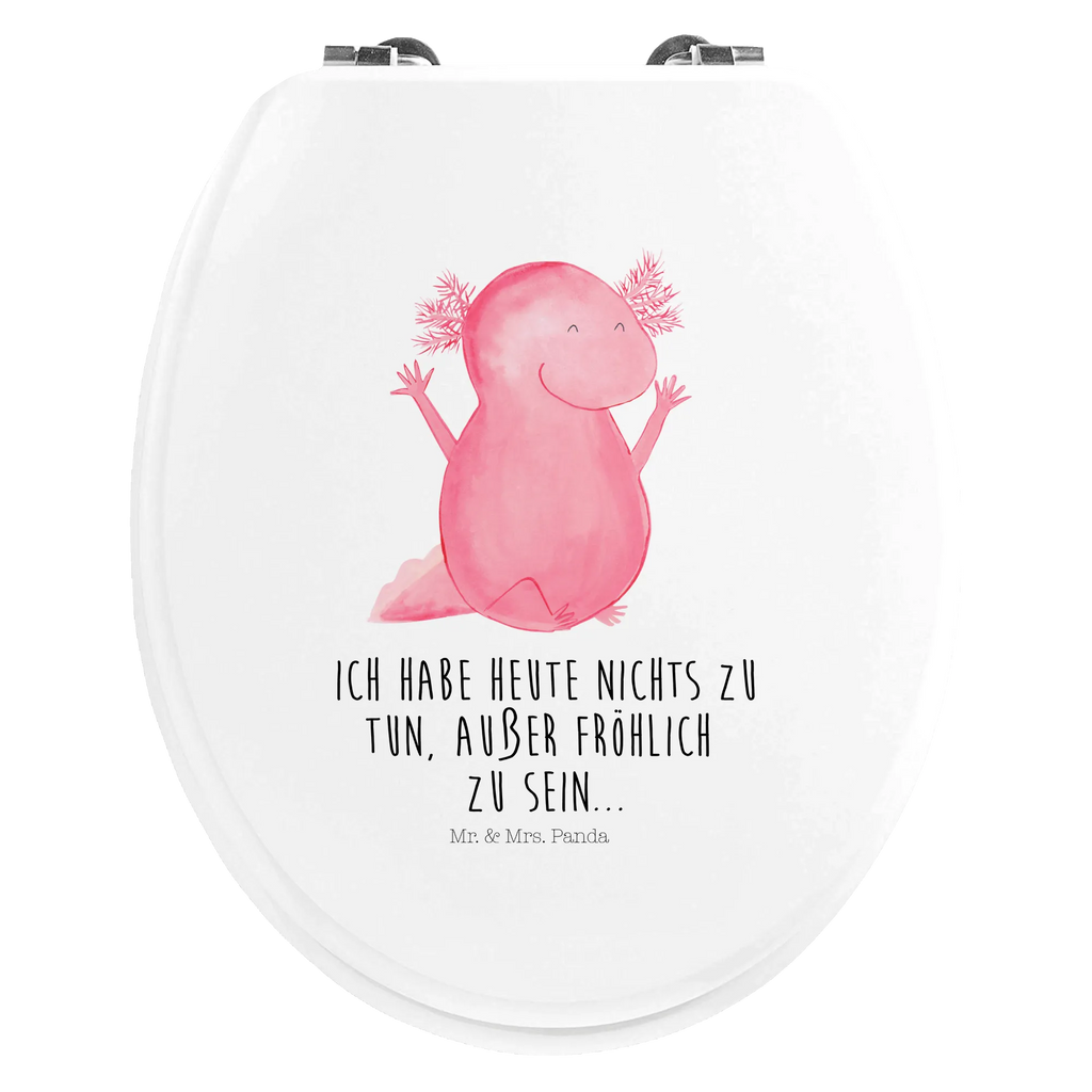 Motiv WC Sitz Axolotl Hurra WC-Sitz, Toilette, Klobrille, Klodeckel, Toilettendeckel, Axolotl, Molch, fröhlich, Axolot, Motivation, Zufriedenheit, Spaß, Freude, Schwanzlurch, Lurch, Lurche