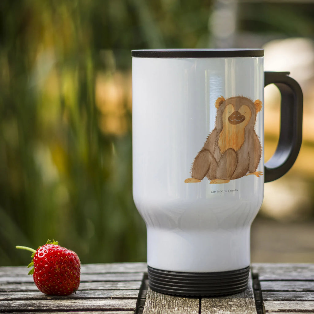 Insulated mug Monkey travel mug, travel coffee mug, Thermo mug, Insulated mug, To Go mug, Thermo cup, Coffee mug, Africa, selfcare, respect, self-love, monkey, self-confidence, motivation, monkeys, self-esteem, love