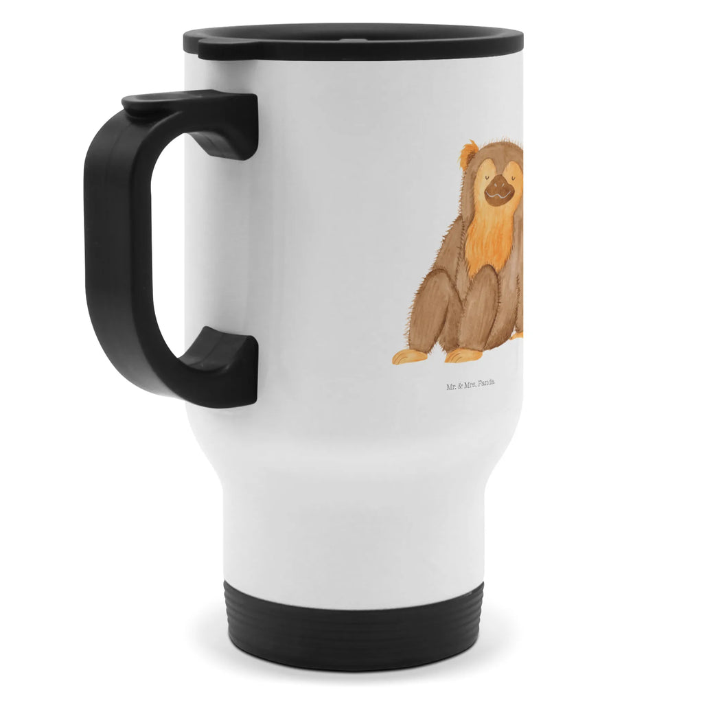 Insulated mug Monkey travel mug, travel coffee mug, Thermo mug, Insulated mug, To Go mug, Thermo cup, Coffee mug, Africa, selfcare, respect, self-love, monkey, self-confidence, motivation, monkeys, self-esteem, love