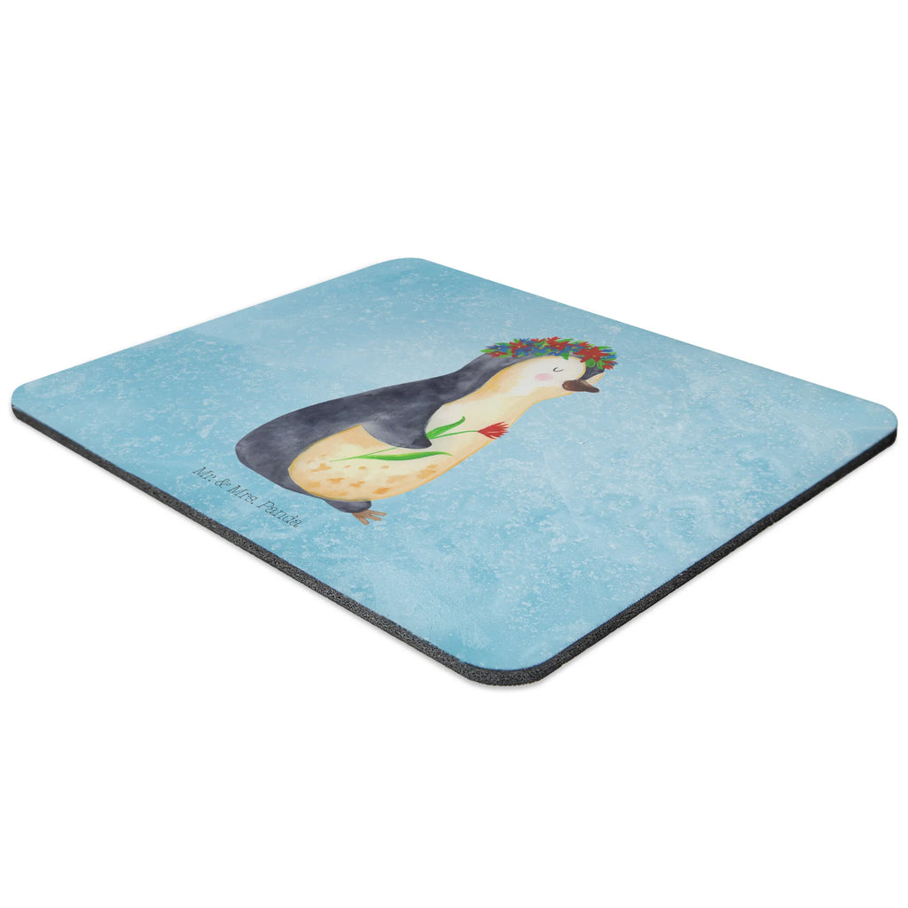 Mouse mat Penguin Flower Designer Mauspad, Mauspad Büro, Computer zubehör, Mauspad, Mousepad, PC Zubehör, Arbeitszimmer, Büroausstattung, Mausunterlage, Einzigartiges Mauspad, Pinguin, Lebenslust, Pinguine, Lebensziele, Geschenkidee, Blumenkranz, Wünsche, Leben, Ziele, Universum, Liebeskummer, Motivation
