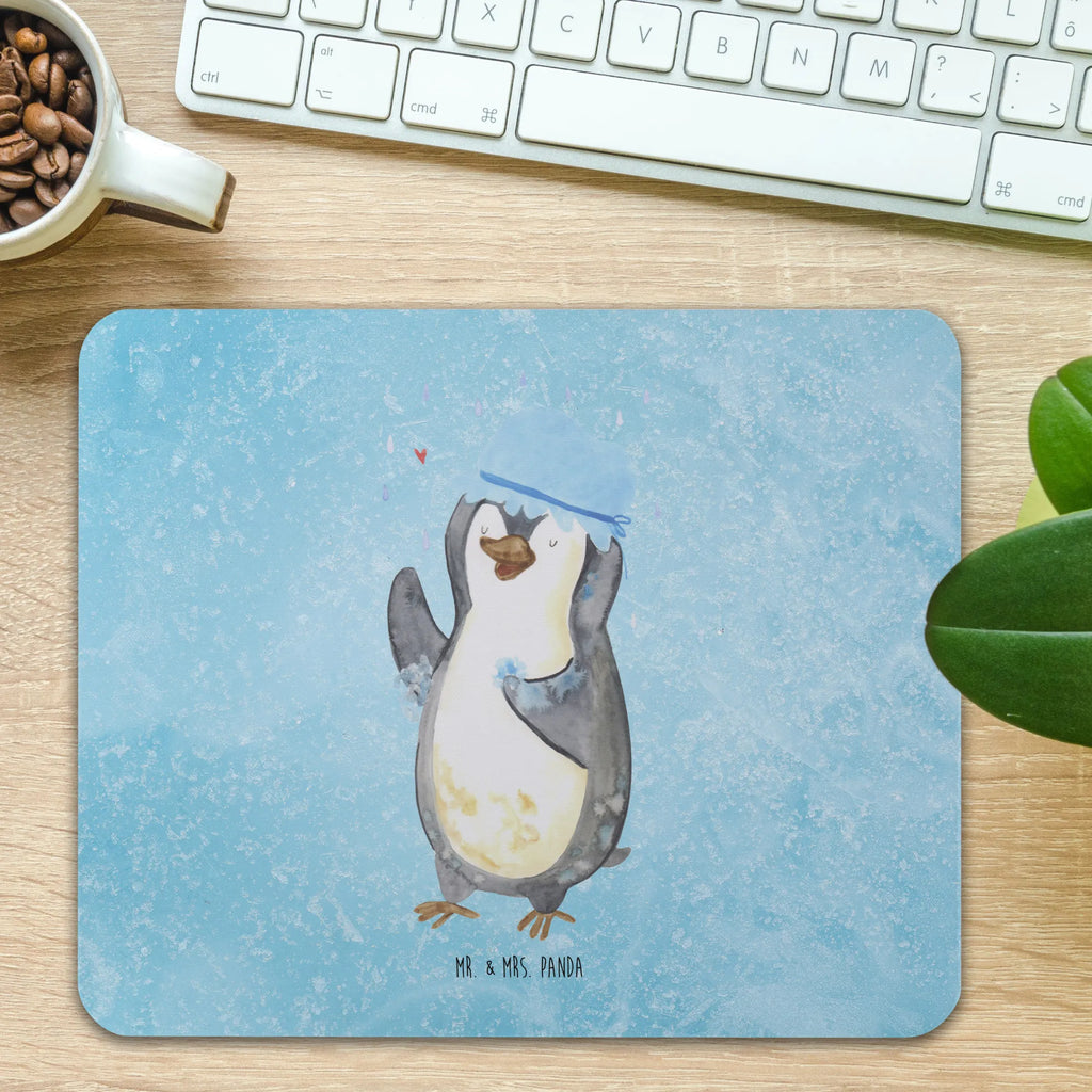 Mouse mat Penguin have a shower Mousepad, Mauspad Büro, PC Zubehör, Arbeitszimmer, Designer Mauspad, Büroausstattung, Mausunterlage, Mauspad, Einzigartiges Mauspad, Computer zubehör, Pinguin, duschen, Lebensmotto, Neuanfang, Dusche, glücklich sein, Motivation, Neustart, Pinguine