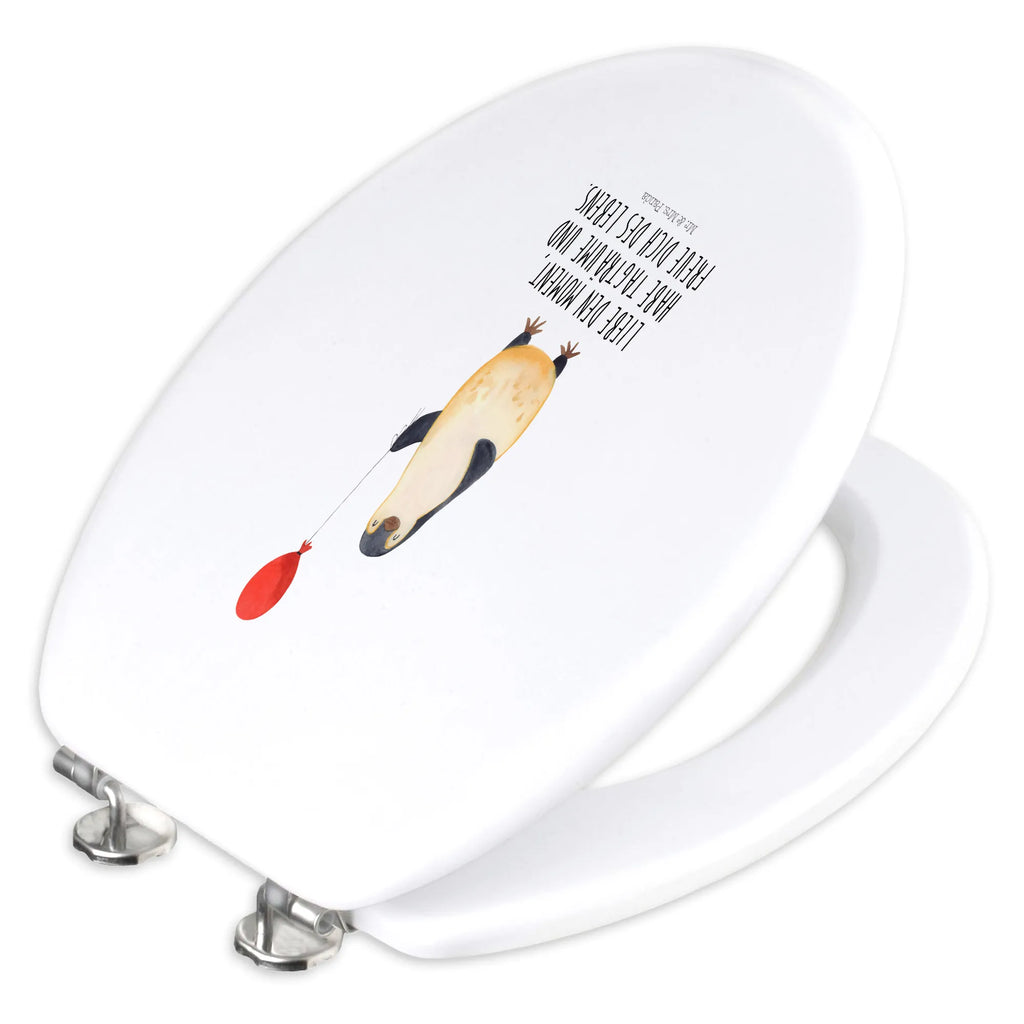 Motiv WC Sitz Pinguin Luftballon Klodeckel, Klobrille, WC-Sitz, Toilette, Toilettendeckel, Pinguin, Tagträume, Motivation, Neustart, Luftballon, Glück, Lebenslust, Liebe, Geschenk Freundin, Pinguine, neues Leben, Geschenkidee, beste Freundin