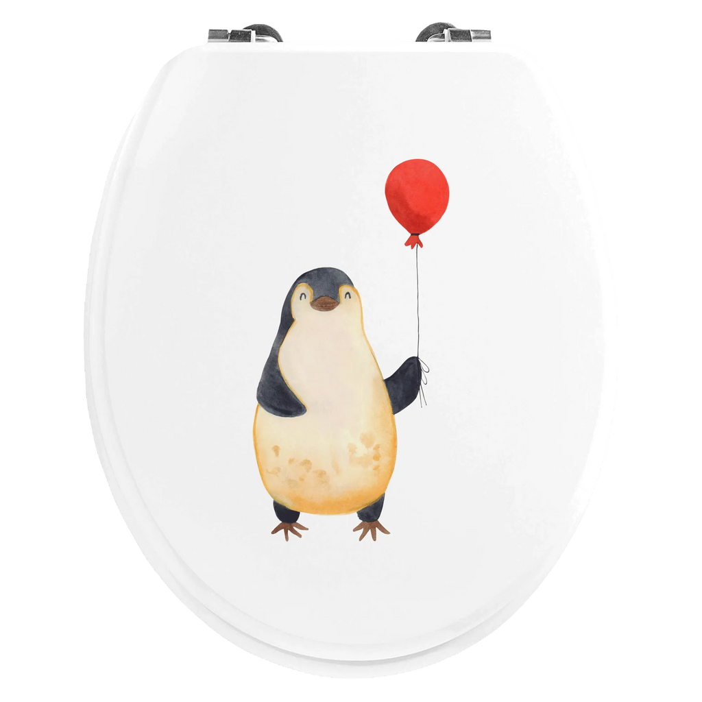 Motiv WC Sitz Pinguin Luftballon Klodeckel, Klobrille, WC-Sitz, Toilette, Toilettendeckel, Pinguin, Tagträume, Motivation, Neustart, Luftballon, Glück, Lebenslust, Liebe, Geschenk Freundin, Pinguine, neues Leben, Geschenkidee, beste Freundin