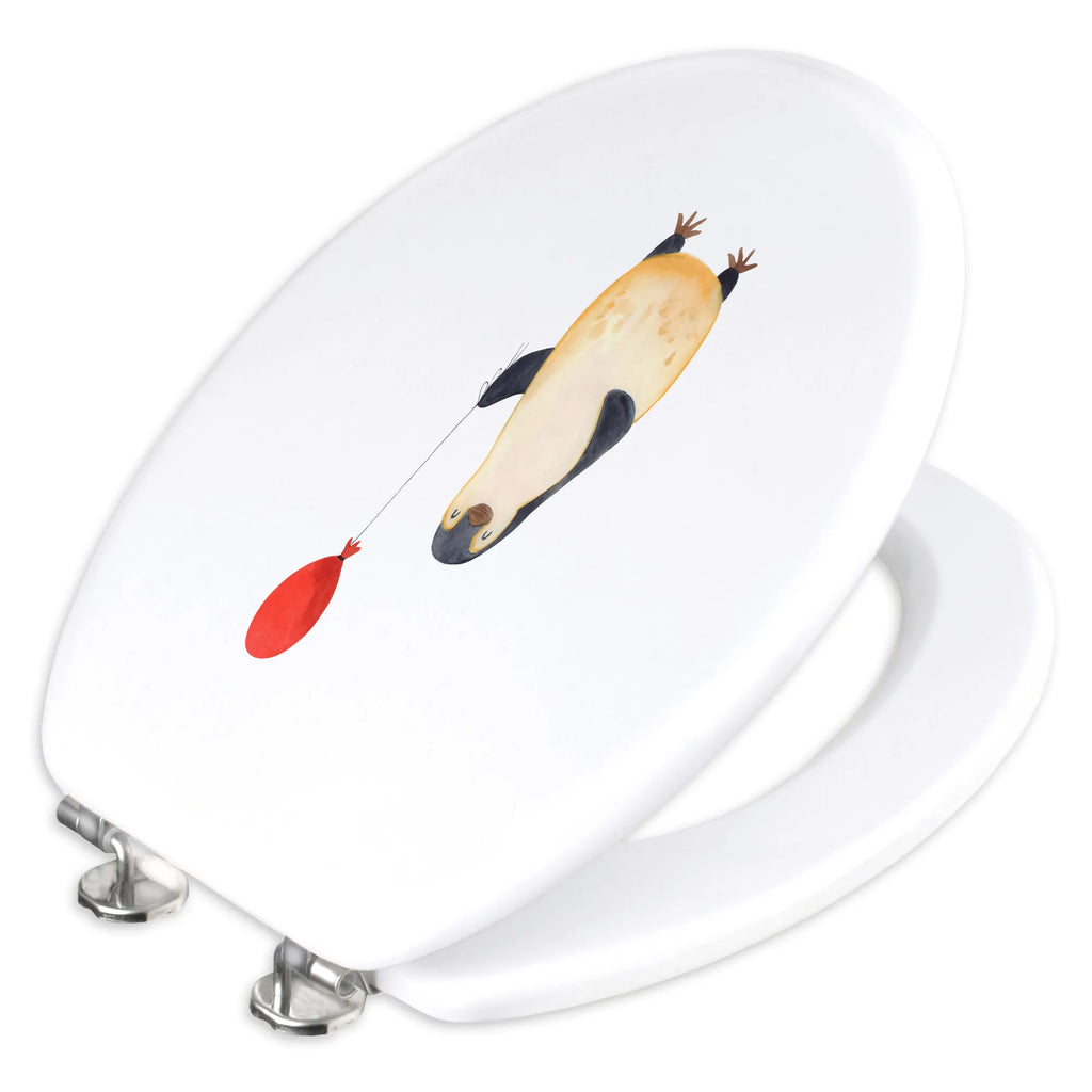Motiv WC Sitz Pinguin Luftballon Klodeckel, Klobrille, WC-Sitz, Toilette, Toilettendeckel, Pinguin, Tagträume, Motivation, Neustart, Luftballon, Glück, Lebenslust, Liebe, Geschenk Freundin, Pinguine, neues Leben, Geschenkidee, beste Freundin