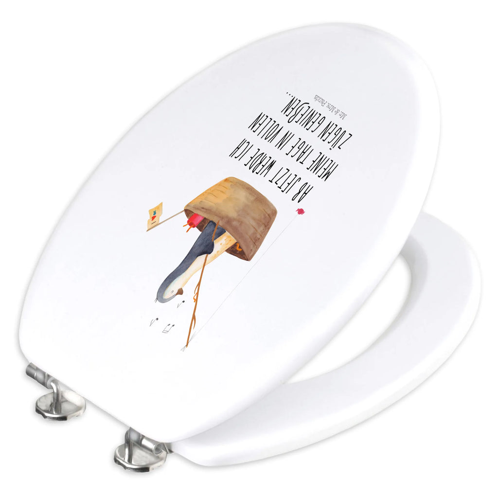 Motiv WC Sitz Pinguin Angelboot WC-Sitz, Klodeckel, Klobrille, Toilette, Toilettendeckel, Pinguin, Angelboot, Angeln, Pinguine, Geschenkidee Liebeskummer, Neuanfang, Motivation, Scheidung, Lebenslust, Trennung, genießen, Boot, Neustart, Leben
