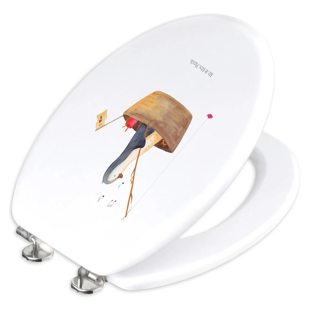 Motiv WC Sitz Pinguin Angelboot WC-Sitz, Klodeckel, Klobrille, Toilette, Toilettendeckel, Pinguin, Angelboot, Angeln, Pinguine, Geschenkidee Liebeskummer, Neuanfang, Motivation, Scheidung, Lebenslust, Trennung, genießen, Boot, Neustart, Leben
