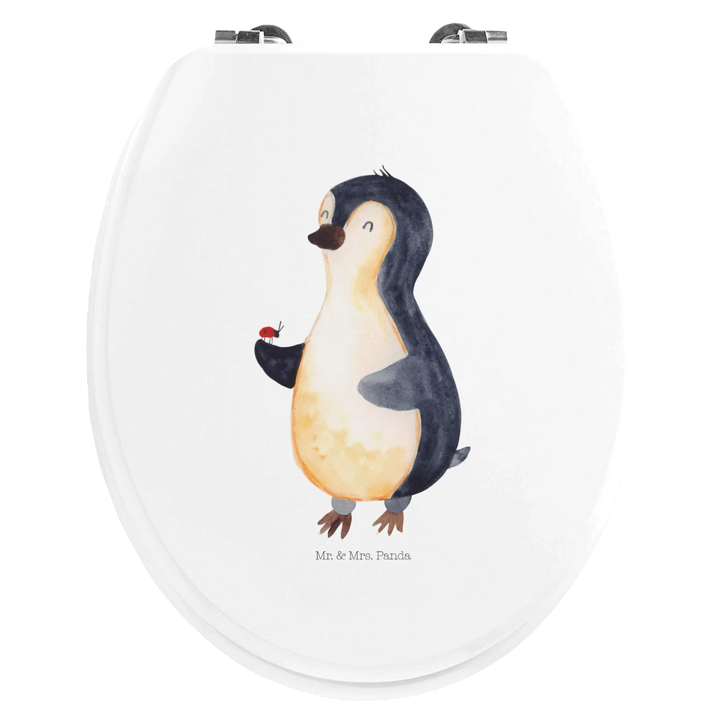 Motiv WC Sitz Pinguin Marienkäfer Toilette, Klodeckel, WC-Sitz, Toilettendeckel, Klobrille, Pinguin, Lebensfreude, Freude, Pinguine, Marienkäfer, Glück, Wunder, Liebe
