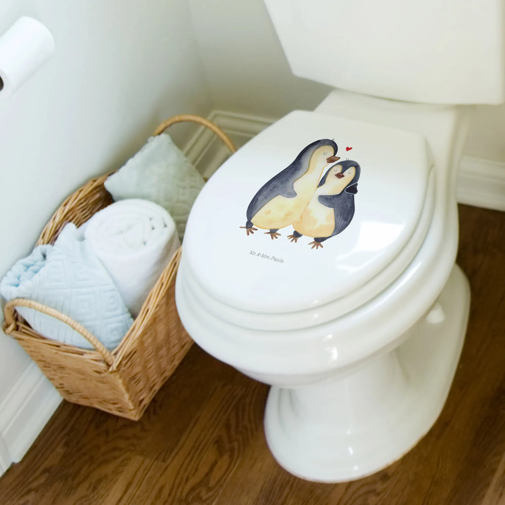 Motiv WC Sitz Pinguin umarmen WC-Sitz, Toilettendeckel, Toilette, Klobrille, Klodeckel, Pinguin, Liebespaar, Hochzeit, Jahrestag, Liebesgeschenk, Hochzeitsgeschenk, Hochzeitstag, Verlobung, Liebe, Liebesbeweis