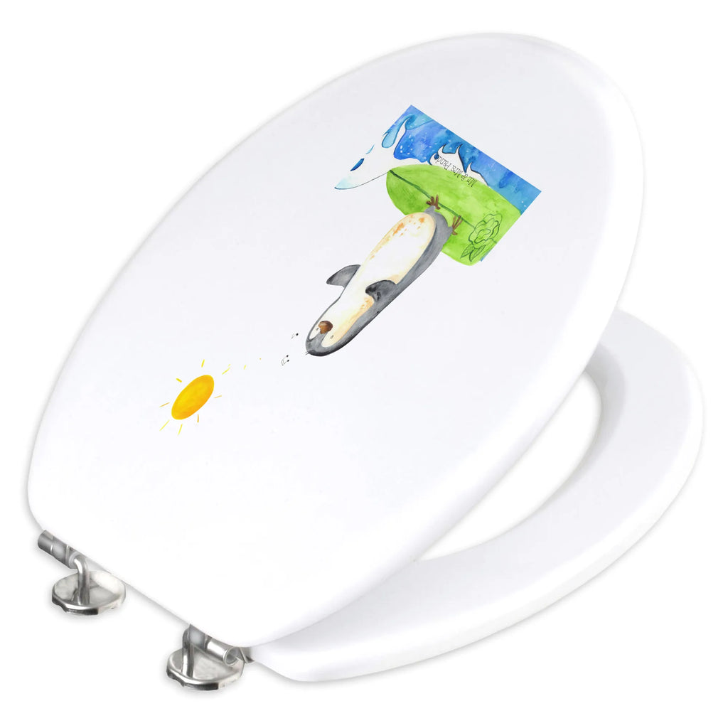 Motiv WC Sitz Pinguin Surfer WC-Sitz, Klobrille, Toilettendeckel, Toilette, Klodeckel, Pinguin, Portugal, Hawaii, Urlaub, Pinguine, Wellen reiten, surfen, Wellen, Surfer