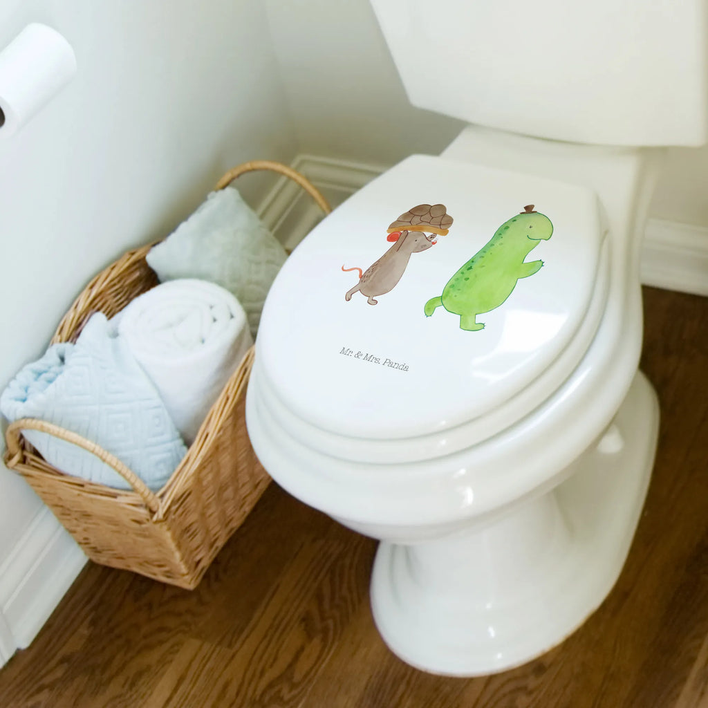 Motiv WC Sitz Schildkröte Maus Klodeckel, Toilettendeckel, Klobrille, WC-Sitz, Toilette, Schildkröte, Freunde, Maus, Freundinnen, beste Freunde, beste Freundinnen