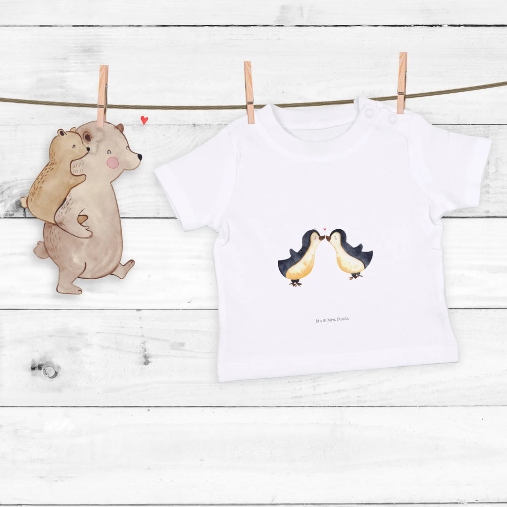 Organiczna koszulka dla niemowląt Pingwin Miłość Miłość, partner, przyjaciel, przyjaciółka, mąż, żona, wesele, zaręczyny, prośba o rękę, prezent miłosny, rocznica, dzień ślubu