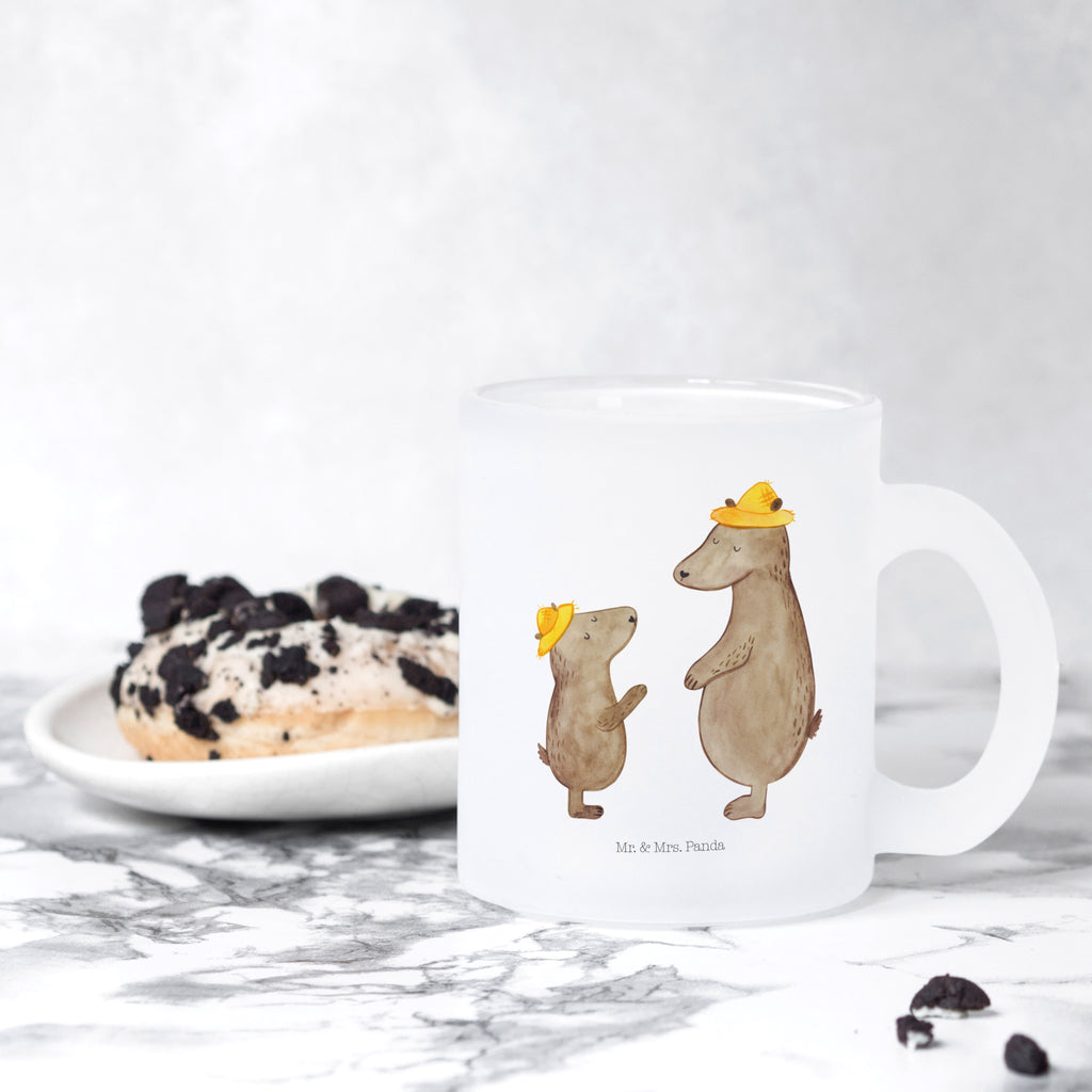 Filiżanka do herbaty Niedźwiedzie z kapeluszami Rodzina, Dzień Ojca, Dzień Matki, brat, siostra, mama, tata, babcia, dziadek