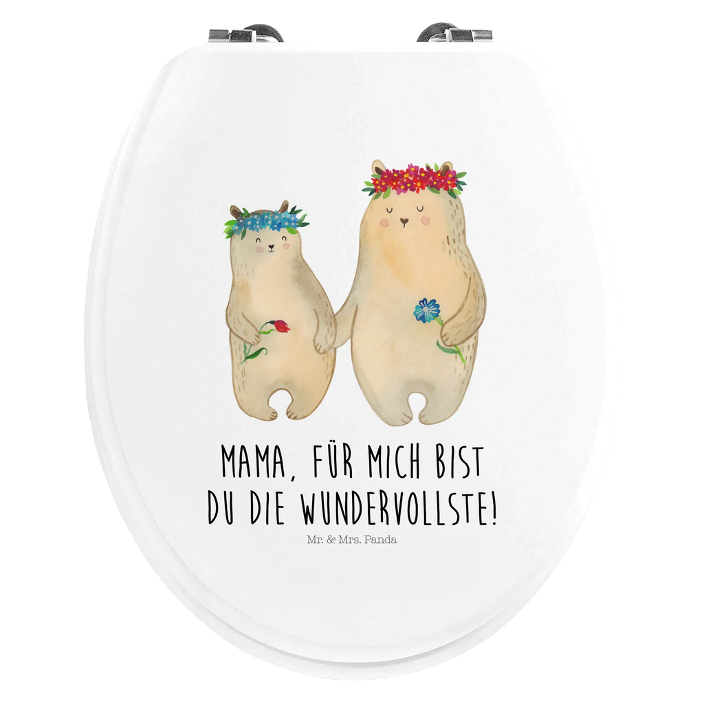 Motiv WC Sitz Bären mit Blumenkranz WC-Sitz, Klobrille, Toilette, Toilettendeckel, Klodeckel, Familie, Vatertag, Muttertag, Bruder, Schwester, Mama, Papa, Oma, Opa, Bär, Mutti, beste Mutter, Kind, Tochter, Bären, weltbeste Mama, Kinder, Family, Vorbild, Lieblingsmensch, Töchter, Mutter, Lieblingsmama, Geschenk Mama. Muttertag, Mami