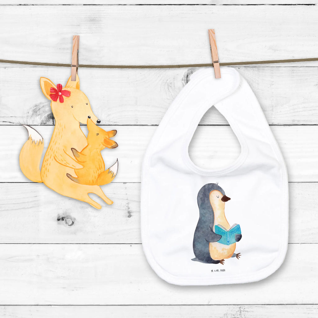 Bib Penguin A book baby shower, baby bib, toddler, baby party, drool bib, spit cloth, Penguin, North Pole, Winter, Penguins, penguins, holidays, vacation, leisure, lazing around, book, bookworm, doing nothing, reading