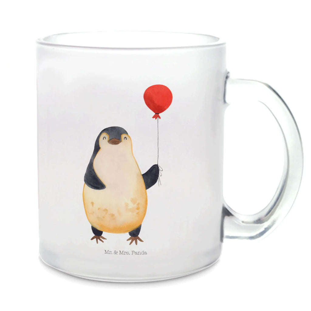 Glass tea cup Penguin balloon glass, tea glass, Tea cup, mug, tea, Penguin, North Pole, Winter, Penguins, penguins, new start, new life, daydreams, love of life, gift girlfriend, love, gift idea, motivation, balloon, best friend, happiness