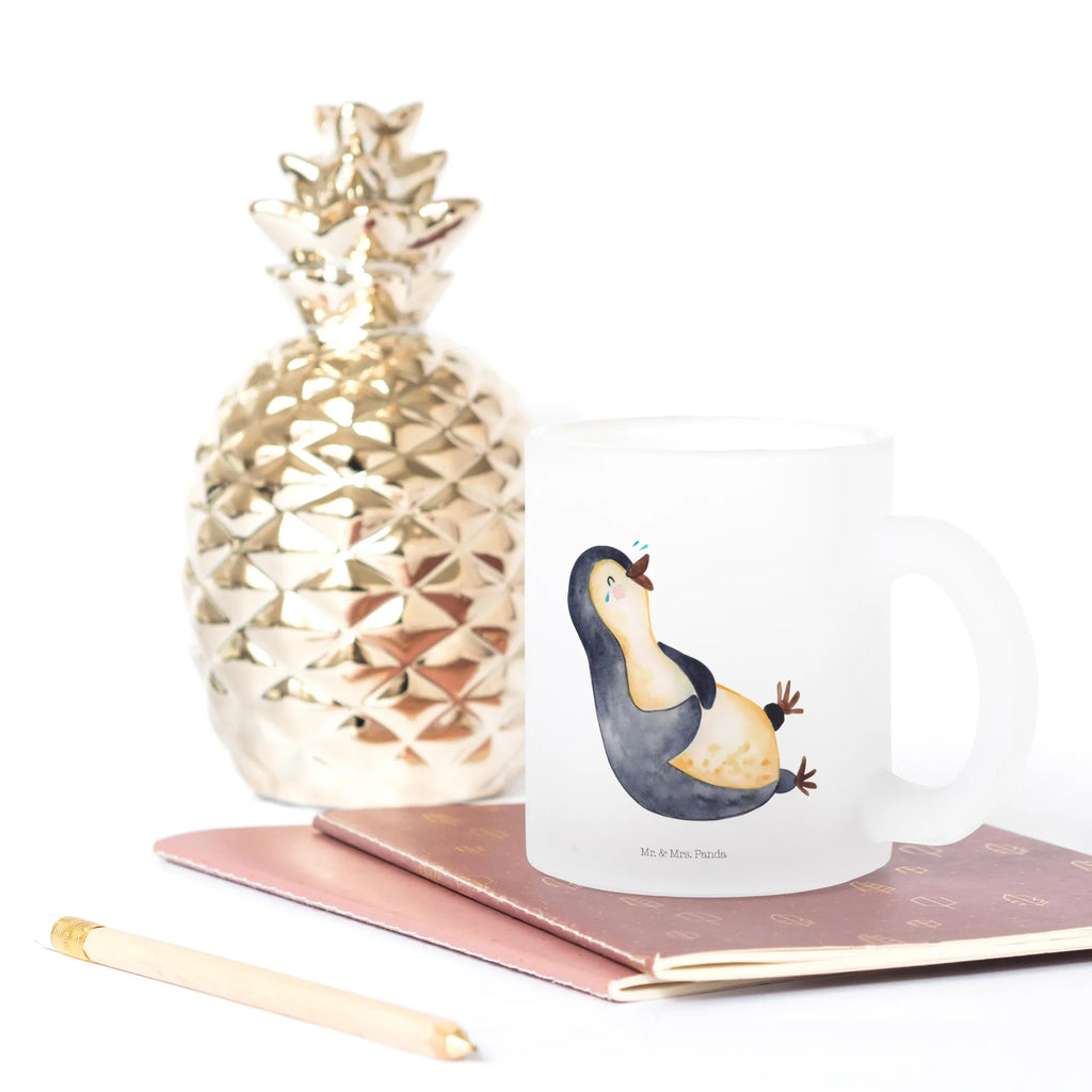 Glass tea cup Penguin Laugh Tasse Für Tee, Teetasse Glas, Teetasse aus Glas, Teetasse, Becher, Glasbecher, Tasse, Tee Tasse, getränkeglas, tasse glas, becher für tee, Große Teetasse, Teegläser, glastasse, Teeglas, Glas Teebecher, becher glas, Trinkglas, Pinguin, Pinguine, Lustiger Spruch, Fröhlichkeit, Humor, Fröhlich, Lachen, Optimismus