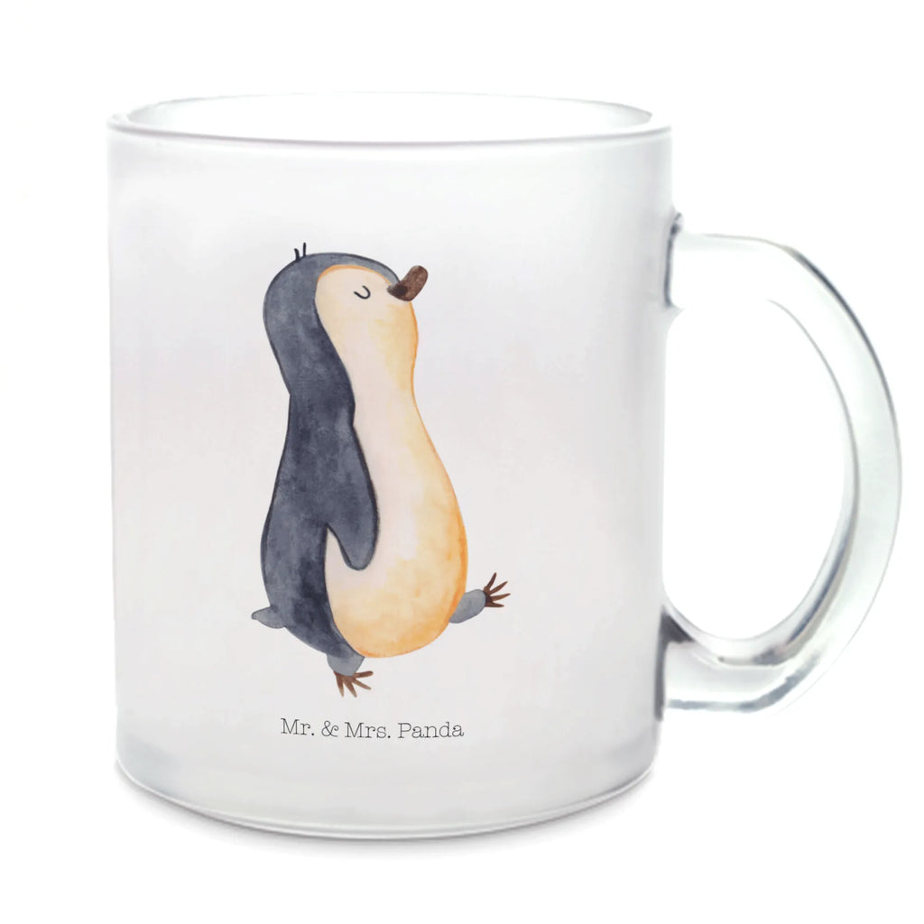 Glass tea cup Penguin march glass, mug, Tea cup, tea, tea glass, Penguin, North Pole, Winter, Penguins, brother, late riser, sister, penguin, penguins, family, early riser