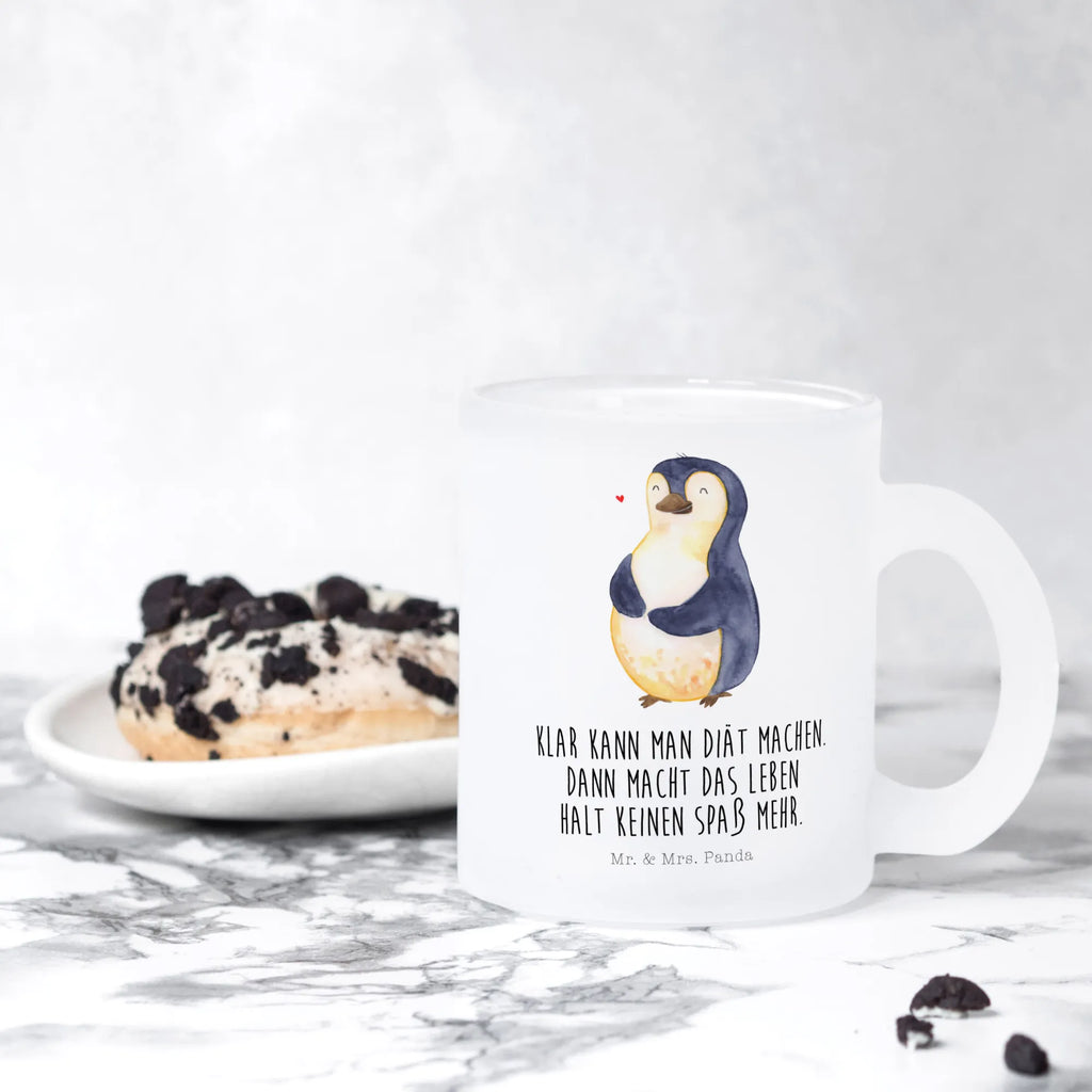 Glass tea cup Penguin diet tea, glass, tea glass, Tea cup, mug, Penguin, North Pole, Winter, Penguins, penguin, losing weight, self-respect, penguins, self-love, motivation, body love, diet, weight
