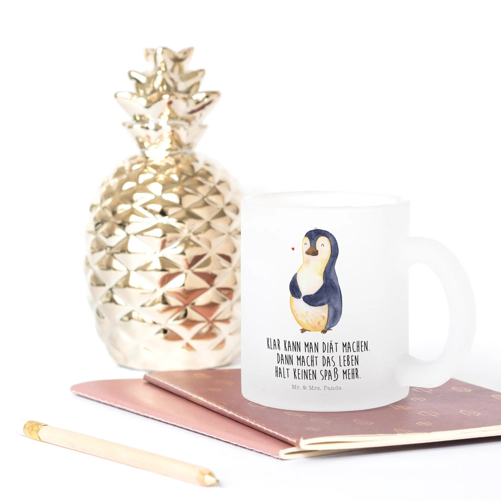 Glass tea cup Penguin diet tea, glass, tea glass, Tea cup, mug, Penguin, North Pole, Winter, Penguins, penguin, losing weight, self-respect, penguins, self-love, motivation, body love, diet, weight