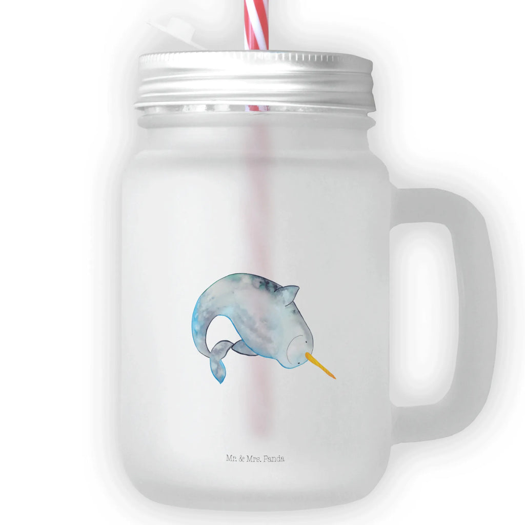 Mason jar drinking glass Narwhal preserving glass, handle glass, glass, summer glass, cocktail glass, drinking glass, Mason Jar, Seafood, aquatic animals, ocean, sea, fish, shells, corals, reef, whale, narwhal, sea urchin, lobster, platypus, turtle, manatee, crocodile, orca, shrimp, gifts for seafood lovers, water world, underwater animals, underwater world, vacation, deep sea, seafood fans, gift ideas, seafood decoration, seafood posters, nursery, bachelorette, housewife, cleaning up, cleaning, Narwhal