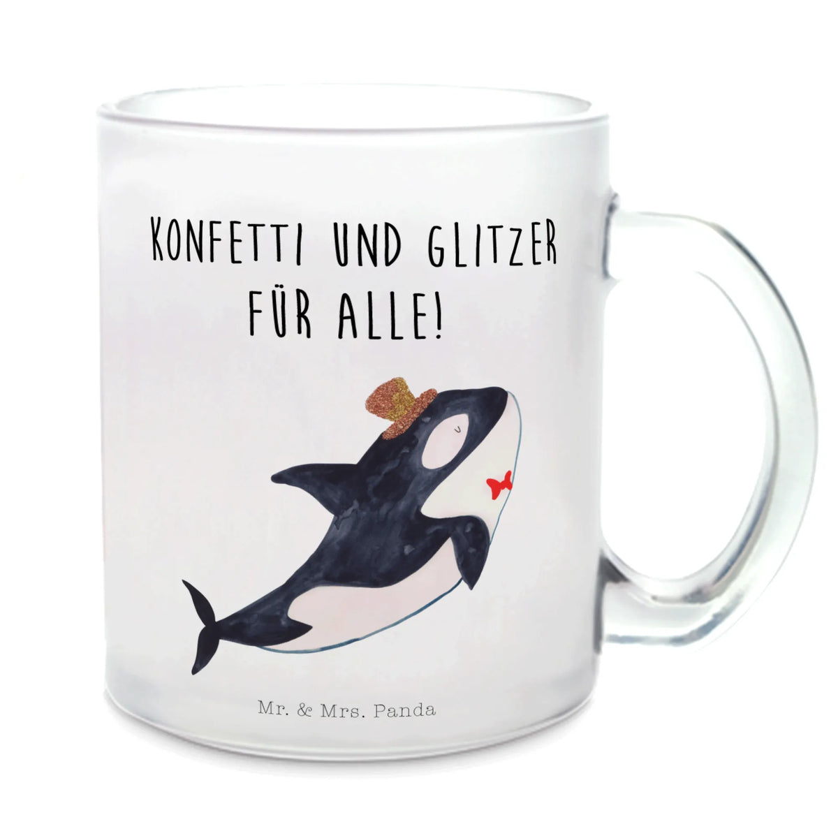 Glass tea cup orca cylinder underwater world, gift ideas, vacation, Seafood, aquatic animals, ocean, shells, corals, reef, whale, narwhal, sea urchin, lobster, platypus, manatee, crocodile, shrimp, gifts for seafood lovers, water world, underwater animals, deep sea, seafood fans, seafood decoration, seafood posters, confetti, celebration, birthday, congratulations, feast