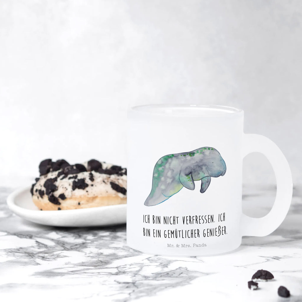 Glass tea cup manatee Relax Tea cup, tea, glass, mug, tea glass, Seafood, aquatic animals, ocean, sea, fish, shells, corals, reef, whale, narwhal, sea urchin, lobster, platypus, turtle, manatee, crocodile, orca, shrimp, gifts for seafood lovers, water world, underwater animals, underwater world, vacation, deep sea, seafood fans, gift ideas, seafood decoration, seafood posters, sweets, manatees, food, losing weight, sugar, diet mania, diet