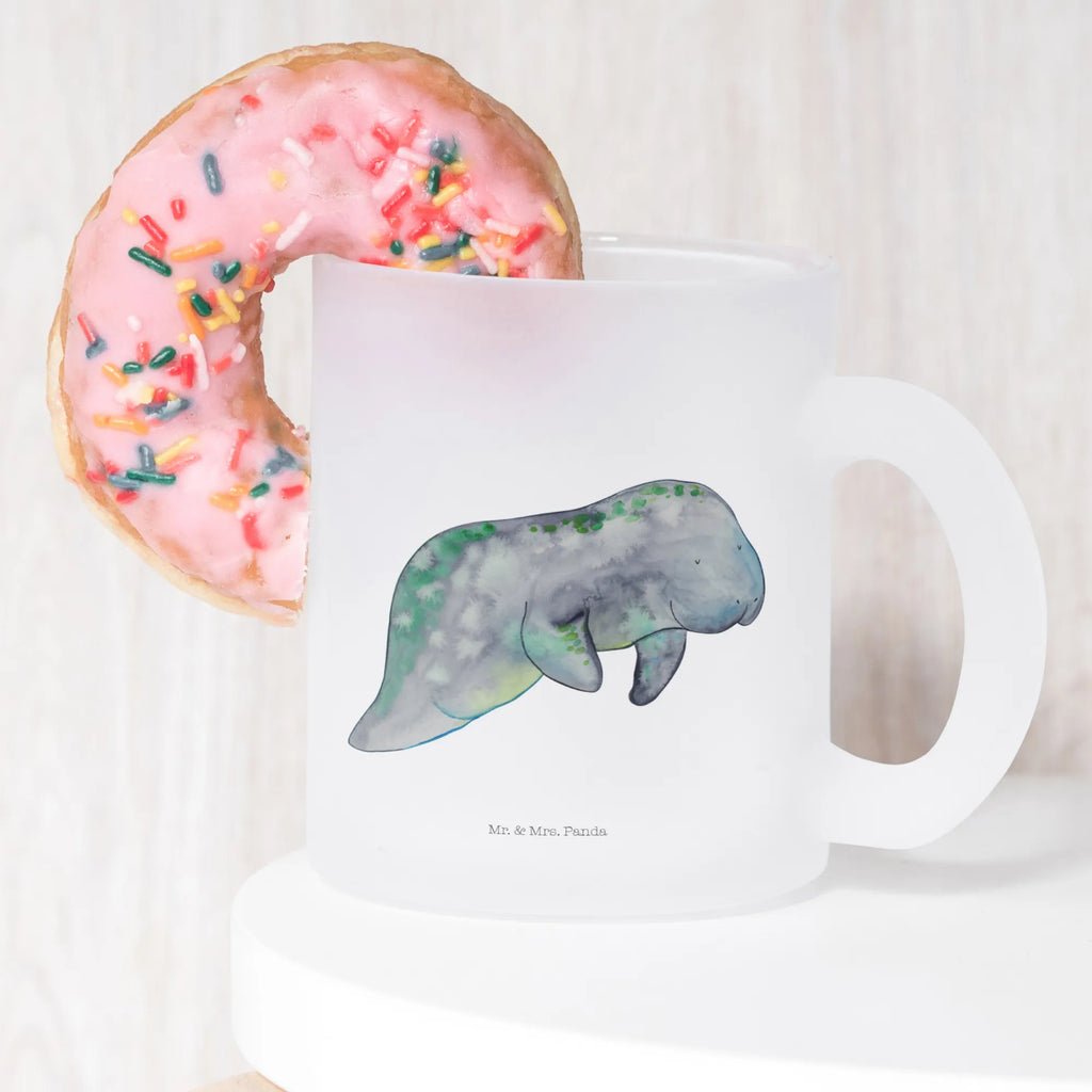 Glass tea cup manatee Relax Tea cup, tea, glass, mug, tea glass, Seafood, aquatic animals, ocean, sea, fish, shells, corals, reef, whale, narwhal, sea urchin, lobster, platypus, turtle, manatee, crocodile, orca, shrimp, gifts for seafood lovers, water world, underwater animals, underwater world, vacation, deep sea, seafood fans, gift ideas, seafood decoration, seafood posters, sweets, manatees, food, losing weight, sugar, diet mania, diet