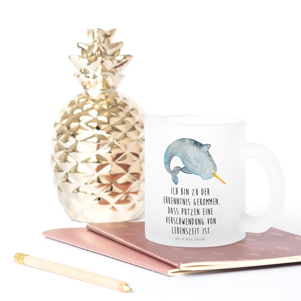 Filiżanka do herbaty Narwal Glas Teebecher, Tasse, Große Teetasse, Teetasse Glas, Teegläser, Becher, Teetasse, Glasbecher, becher für tee, Teeglas, Tee Tasse, Teetasse aus Glas, glastasse, getränkeglas, becher glas, tasse glas, Trinkglas, Tasse Für Tee, Meer, Urlaub, Meerestiere, Aufräumen, Junggesellin, Kinderzimmer, Narwal, Wal, Hausfrau, Putzen