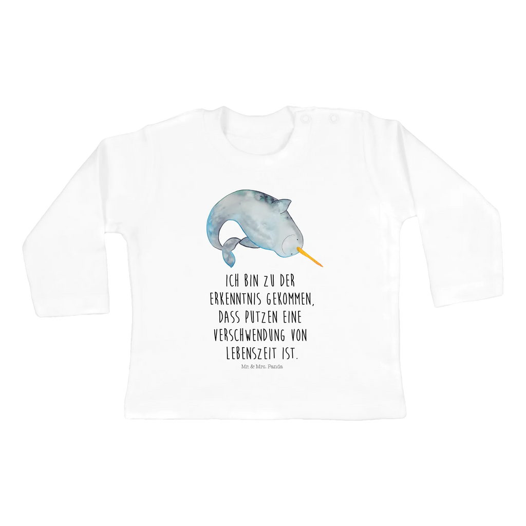 Baby long-sleeve Narwhal Bio, Kleidung, Langarm, Baby Shower, Meer, Meerestiere, Urlaub, Narwal, Aufräumen, Putzen, Junggesellin, Hausfrau, Wal, Kinderzimmer