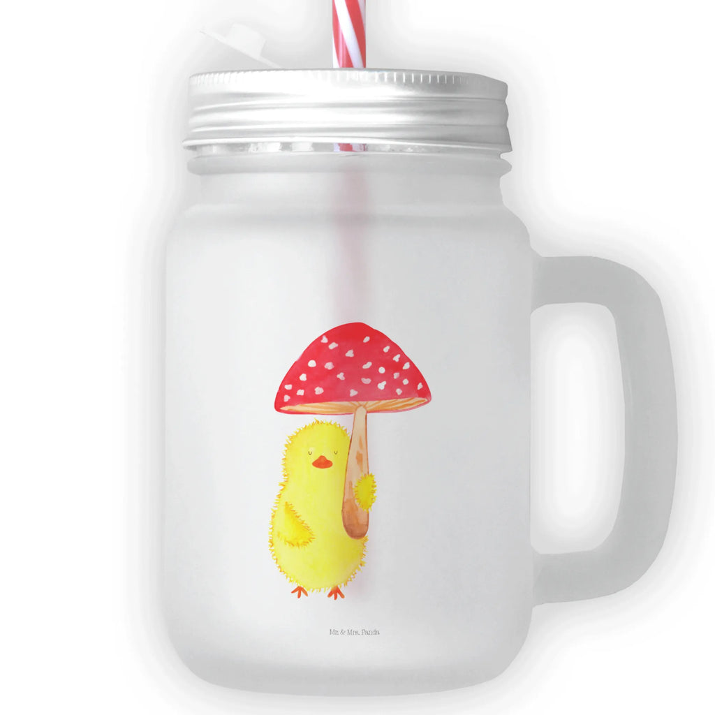 Mason jar drinking glass chick toadstool cocktail glass, summer glass, handle glass, drinking glass, Mason Jar, preserving glass, glass, Easter, Easter bunny, Happy Easter, Lucky, Toadstool, Chicks, Easter greetings