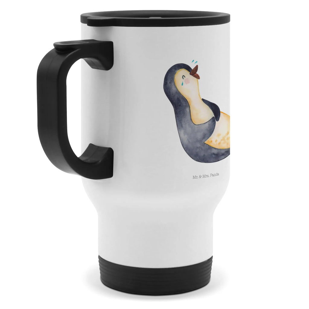 Insulated mug Penguin Laugh Insulated mug, To Go mug, Thermo mug, travel coffee mug, Thermo cup, travel mug, Coffee mug, Penguin, North Pole, Winter, Penguins, Pinguin, lustiger Spruch, Pinguine, Optimismus, Fröhlich