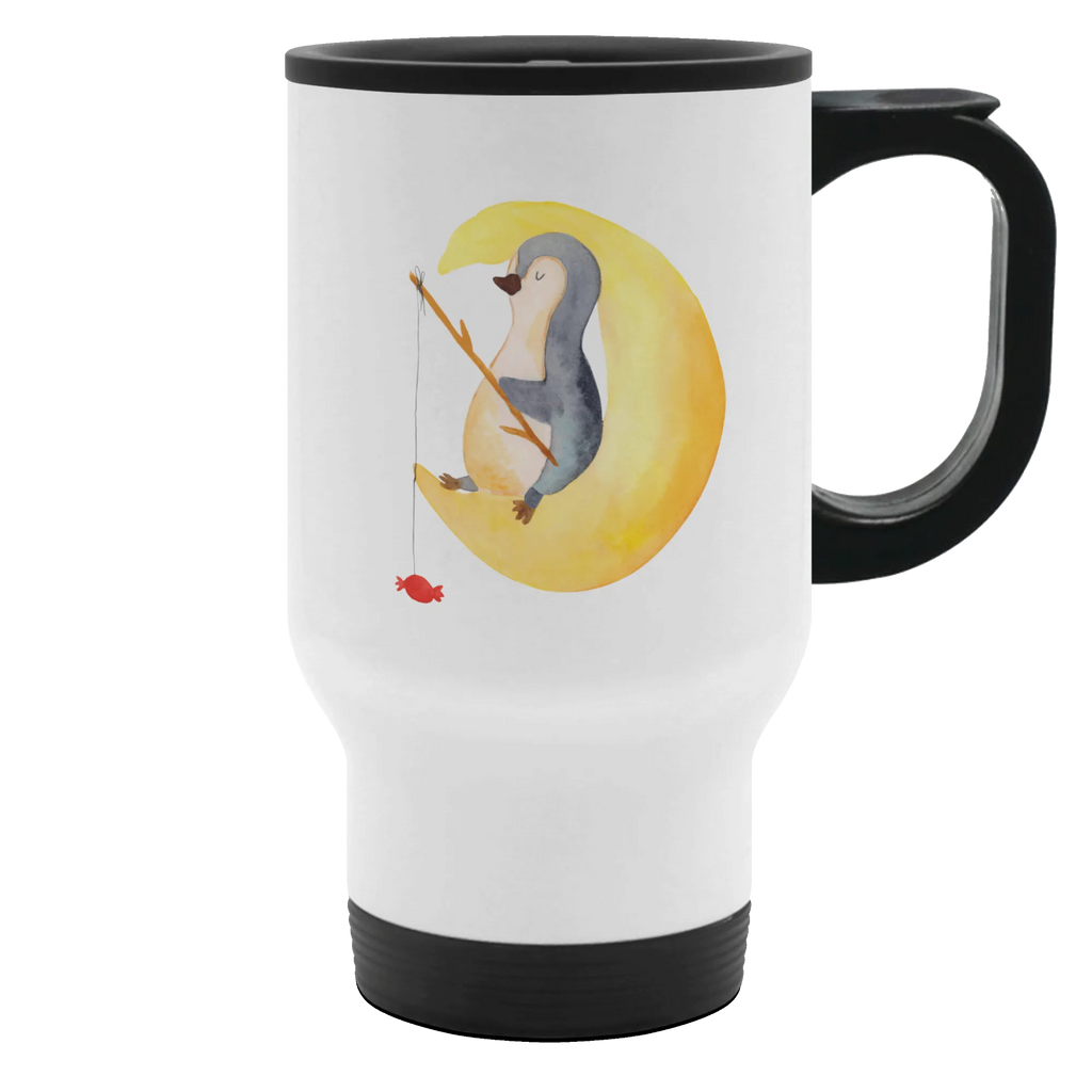 Insulated mug Penguin moon travel coffee mug, Insulated mug, travel mug, Thermo cup, Coffee mug, To Go mug, Thermo mug, Penguin, North Pole, Winter, Penguins, penguins, falling asleep, sleep, insomnia, bedroom, guest room, night's rest, saying