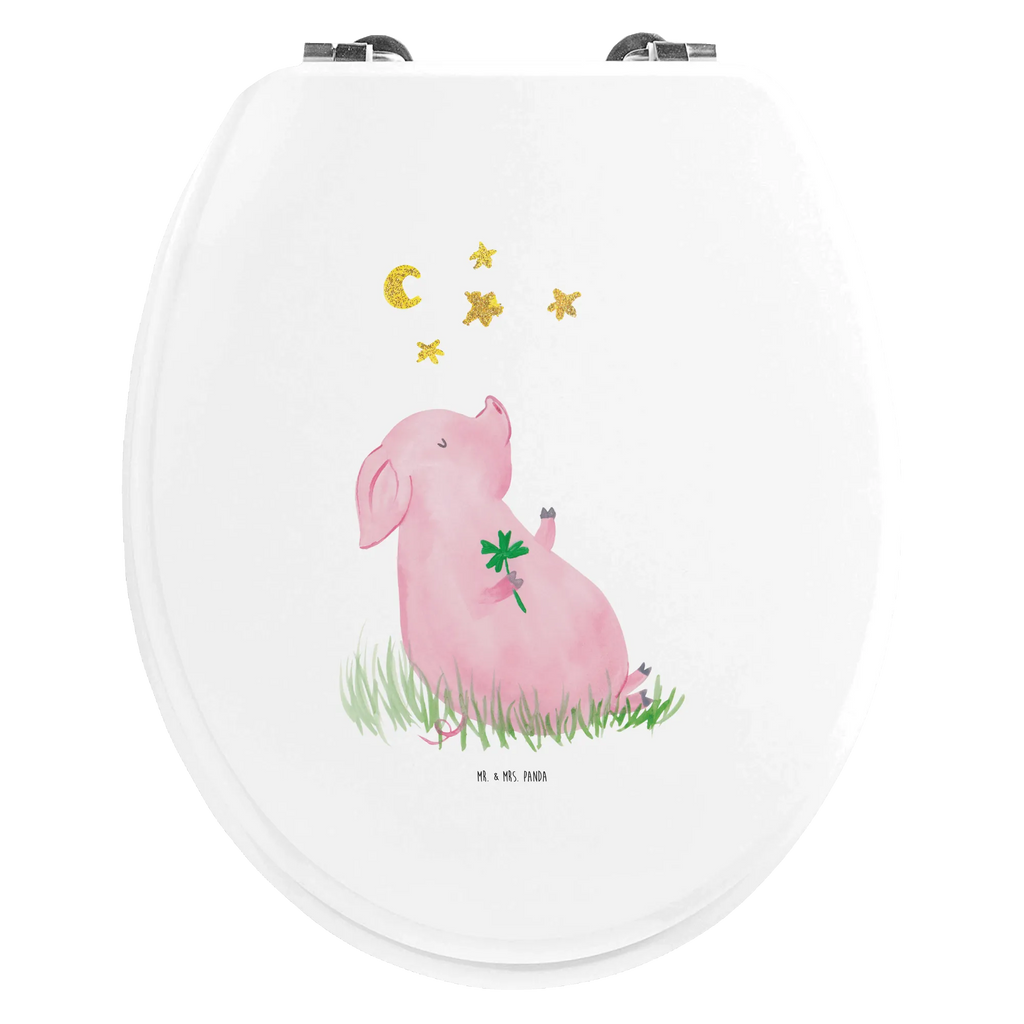 Motif toilet seat Pig Luck toilet, toilet cover, wood, toilet lid, toilet seat, small animals, cute, funny, cute animal motives, hand drawn, small world, funny sayings, good mood, happy, gifts, gift ideas, special gifts, animal lover, card, asterisks, Lucky bastard. Luck, stars, dreams, piglet, motivation, goals, lucky charm, pig