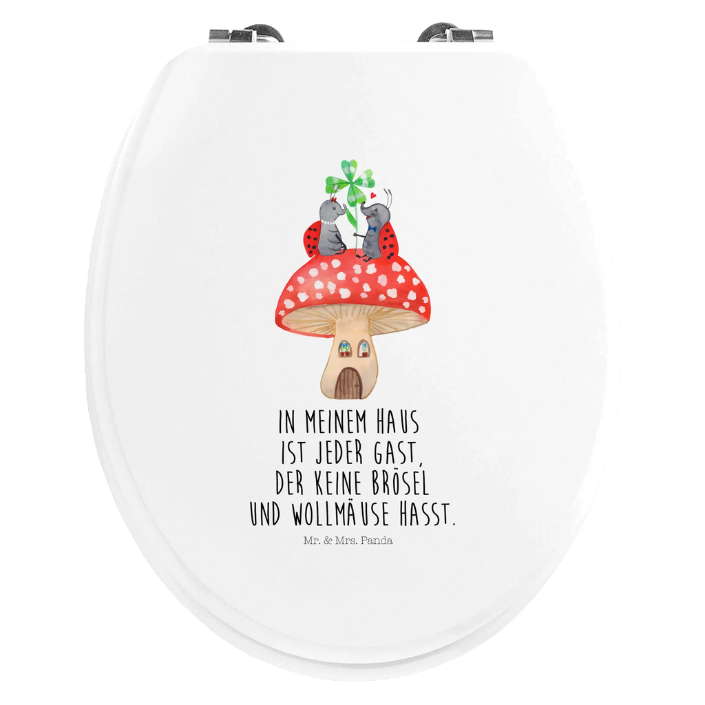 Motiv WC Sitz Marienkäfer Fliegenpilz Klobrille, Toilette, Klodeckel, WC-Sitz, Toilettendeckel, Tiermotive, Gute Laune, lustige Sprüche, Tiere, Haus, Wohnung, Fleigenpilzhaus, zuhause, Marienkäfer, Fliegenpilz