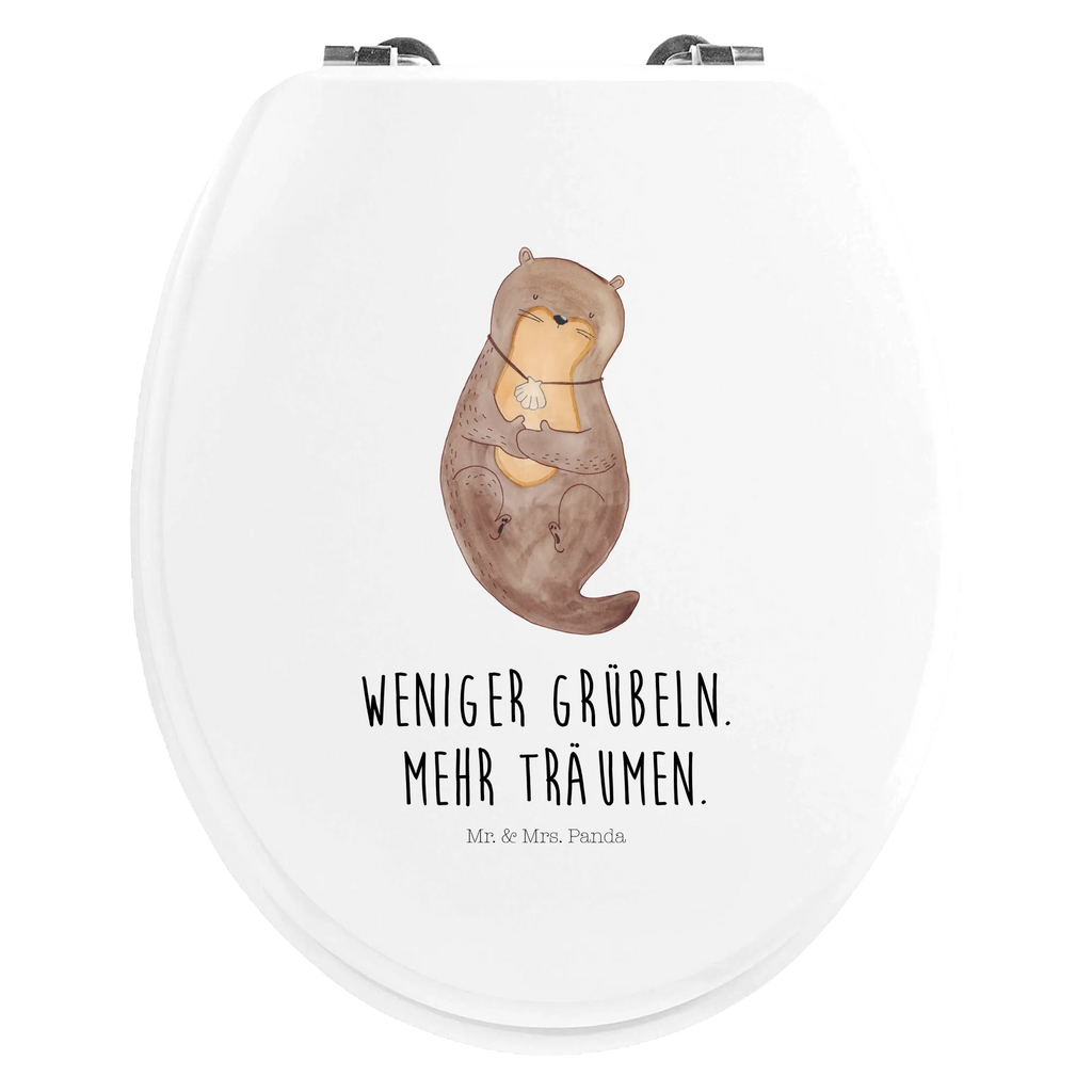 Motiv WC Sitz Otter Muschel Toilettendeckel, Toilette, Klodeckel, WC-Sitz, Klobrille, Otter, Fischotter, Seeotter, Büro, Otterliebe, Motivation, träumen, grübeln, Tagträumen