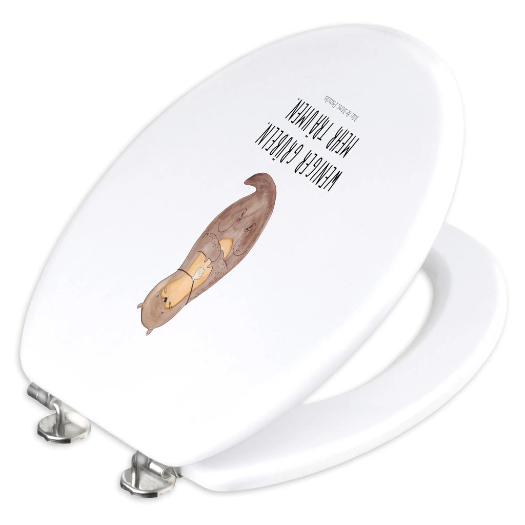 Motiv WC Sitz Otter Muschel Toilettendeckel, Toilette, Klodeckel, WC-Sitz, Klobrille, Otter, Fischotter, Seeotter, Büro, Otterliebe, Motivation, träumen, grübeln, Tagträumen