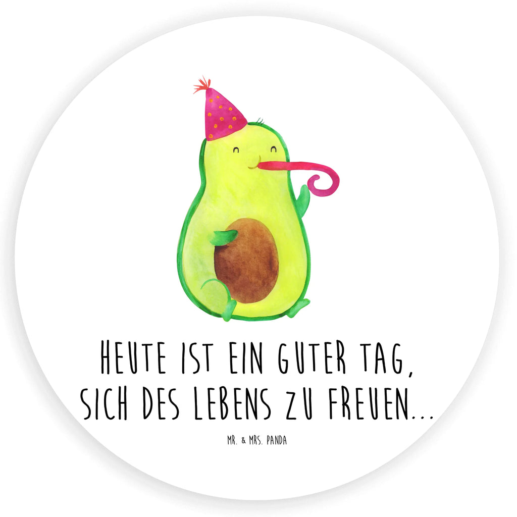 Rund Aufkleber Avocado Partyhupe Etikett, Sticker, Aufkleber, Veggie, Gesund, Vegan, Avocado, Party, Feierlichkeit, Feier, Geburtstag, Tröte, Fete, Gute Laune