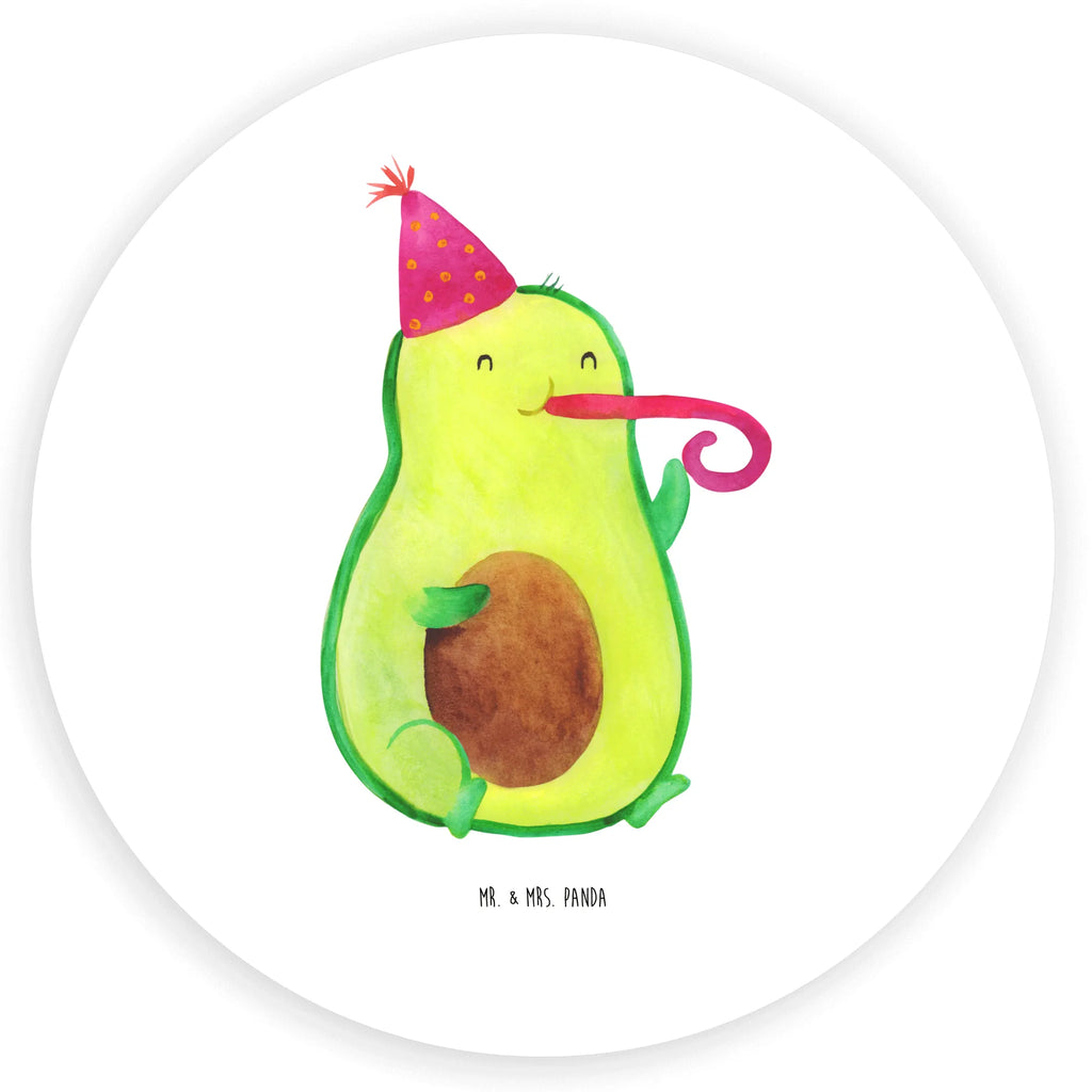 Rund Aufkleber Avocado Partyhupe Etikett, Sticker, Aufkleber, Veggie, Gesund, Vegan, Avocado, Party, Feierlichkeit, Feier, Geburtstag, Tröte, Fete, Gute Laune