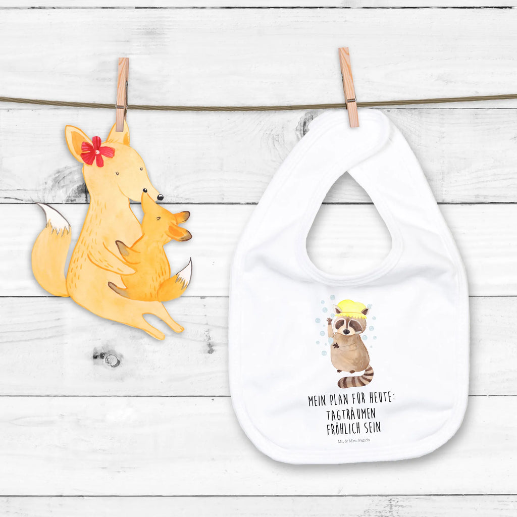 Bib Raccoon baby bib, baby party, toddler, drool bib, spit cloth, baby shower, small animals, cute, funny, cute animal motives, hand drawn, small world, funny sayings, good mood, happy, gifts, gift ideas, special gifts, animal lover, card, raccoon, soap bubbles, plan, daydreaming, wash