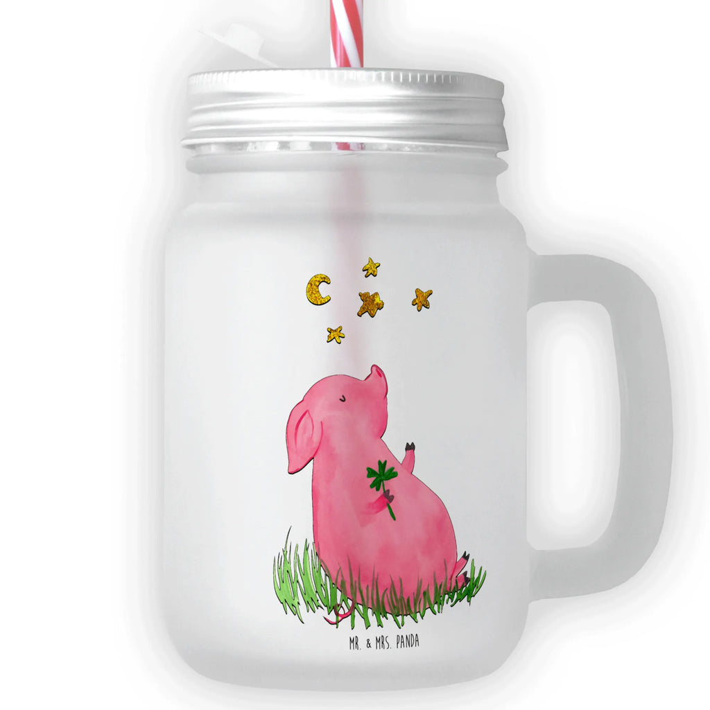 Mason jar drinking glass Pig Luck preserving glass, drinking glass, cocktail glass, Mason Jar, summer glass, glass, handle glass, small animals, cute, funny, cute animal motives, hand drawn, small world, funny sayings, good mood, happy, gifts, gift ideas, special gifts, animal lover, card, motivation, stars, pig, lucky charm, dreams, Lucky bastard. Luck, goals, piglet, asterisks