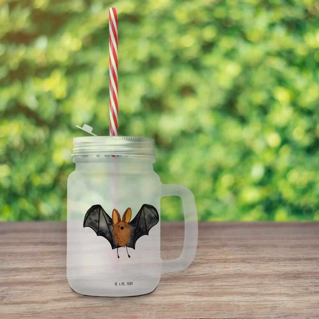 Mason jar drinking glass bat wing preserving glass, Mason Jar, glass, summer glass, handle glass, drinking glass, cocktail glass, small animals, cute, funny, cute animal motives, hand drawn, small world, funny sayings, good mood, happy, gifts, gift ideas, special gifts, animal lover, card