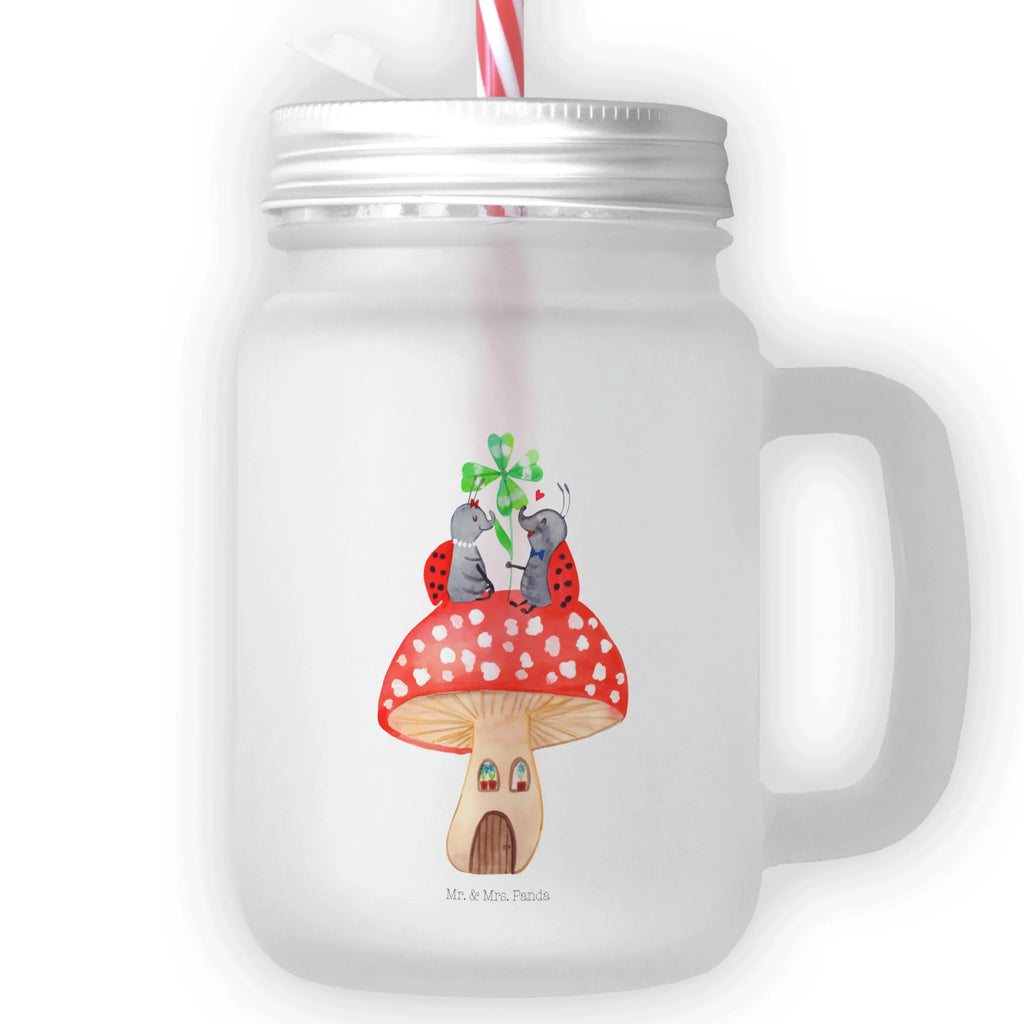 Szklanka Mason Jar biedronka Muchomor Motywy zwierzęce, dobra energia, zabawne powiedzonka, zwierzęta