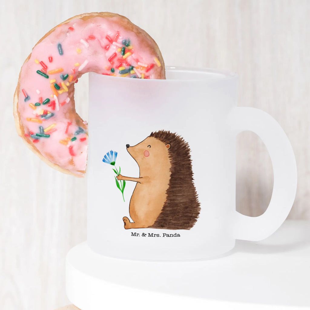 Glass tea cup Hedgehog Flower Teeglas, Große Teetasse, becher für tee, Becher, Tasse Für Tee, Tasse, Teetasse Glas, Tee Tasse, Trinkglas, tasse glas, Teegläser, getränkeglas, Teetasse, Glasbecher, Glas Teebecher, becher glas, glastasse, Teetasse aus Glas, Lustige Sprüche, Tiere, Tiermotive, Gute Laune, Genesungswünsche, Krankenhaus, krank, Gute Besserung, Besuch, Igel, Krankheit