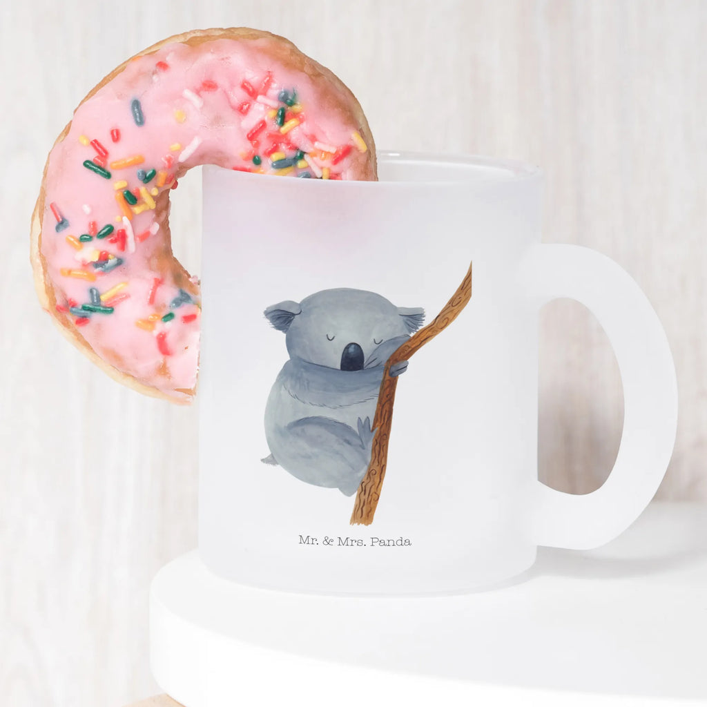 Filiżanka do herbaty Koala Glasbecher, Teetasse, Teetasse aus Glas, Teetasse Glas, tasse glas, Tasse Für Tee, Tasse, getränkeglas, Große Teetasse, Glas Teebecher, glastasse, Teeglas, Becher, Teegläser, Tee Tasse, becher glas, Trinkglas, becher für tee, Lustige Sprüche, Tiere, Tiermotive, Gute Laune, Schlafzimmer, Traum, Koalabär, Bär, Koala, Traumland, Träumen, schlafen