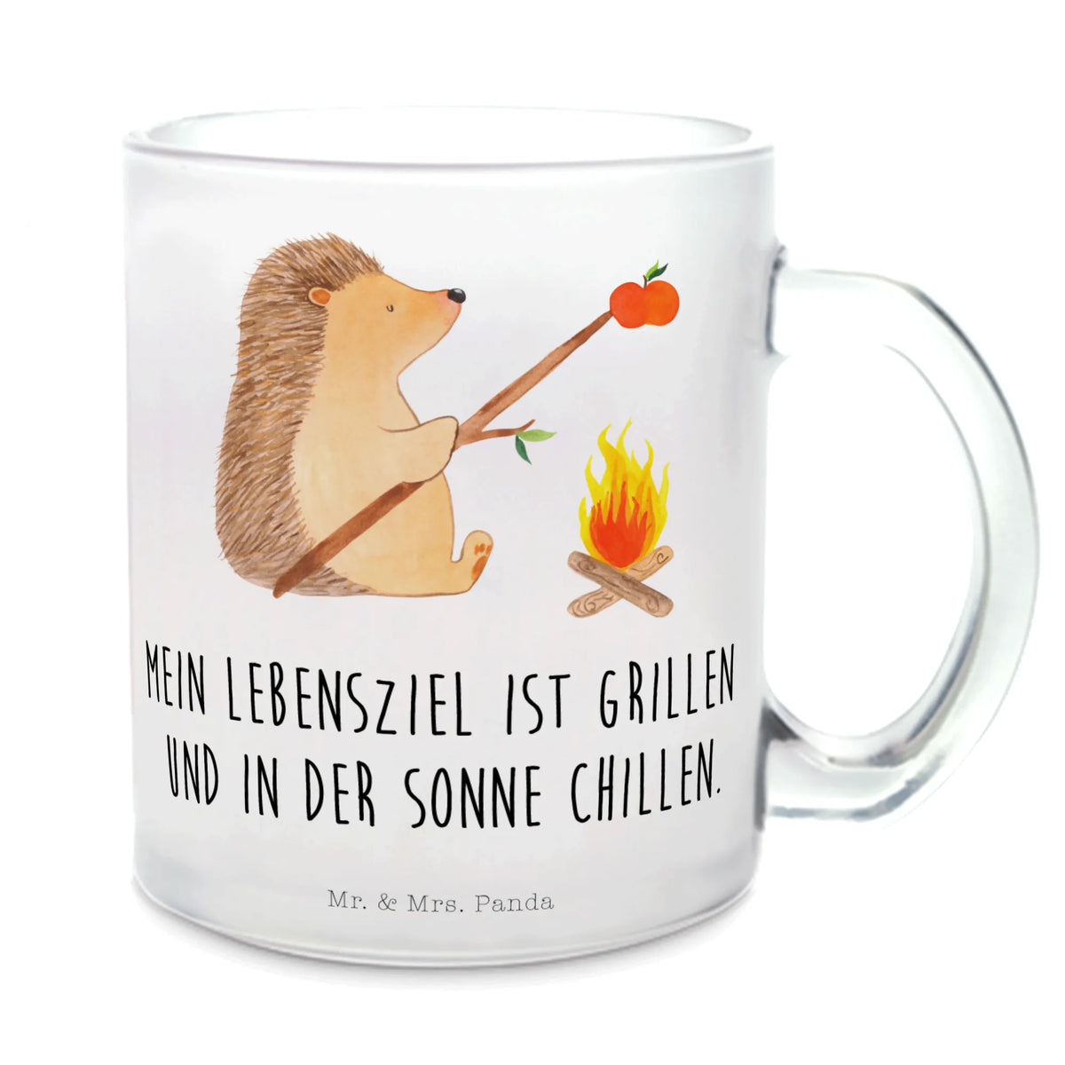 Glass tea cup Hedgehog grilling card, gift ideas, gifts, small animals, cute, cute animal motives, hand drawn, funny sayings, good mood, special gifts, animal lover, saying, unemployed, goals, meaning of life