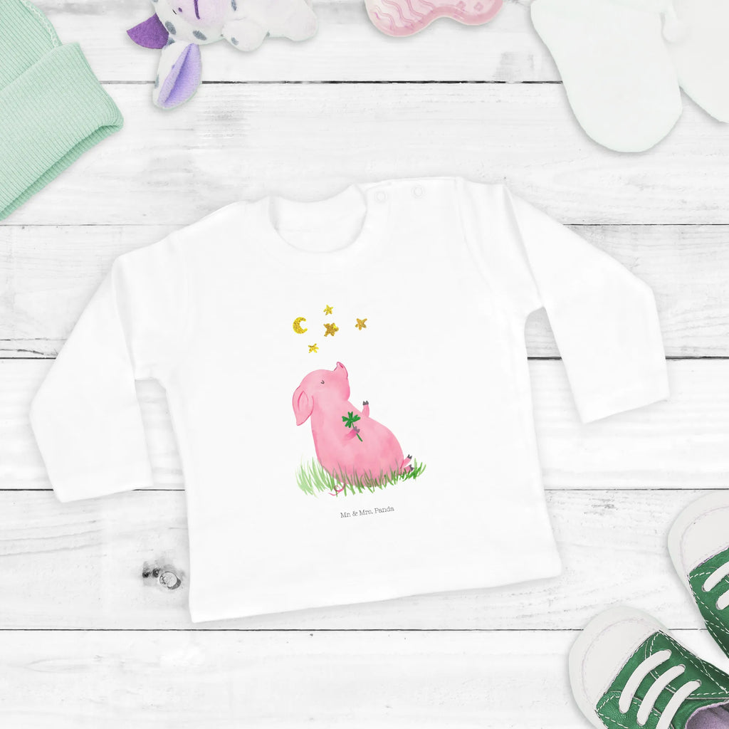 Baby long-sleeve Pig Luck Kleidung, Mädchen, Baby, Langarm, Bio, Jungen, Tiermotive, Gute Laune, lustige Sprüche, Tiere, Glücksschwein. Glück, Sernchen, Glücksbringer, Sterne, Schweinchen, Ziele, Träume, Motivation, Schwein