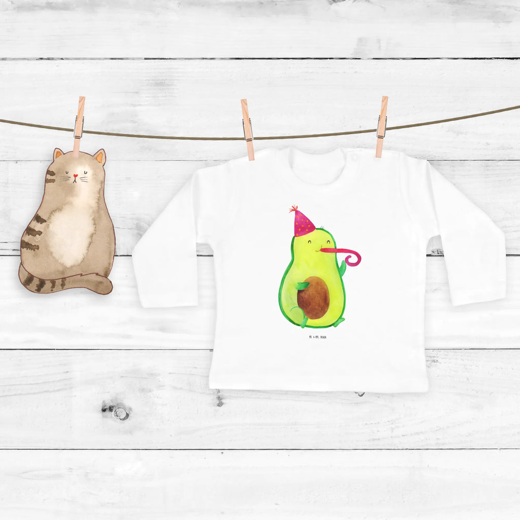 Baby Longsleeve Avocado Partyhupe Jungen, Langarm, Baby, Mädchen, Bio, Kleidung, Avocado, Veggie, Vegan, Gesund, Feier, Gute Laune, Fete, Feierlichkeit, Geburtstag, Party, Tröte
