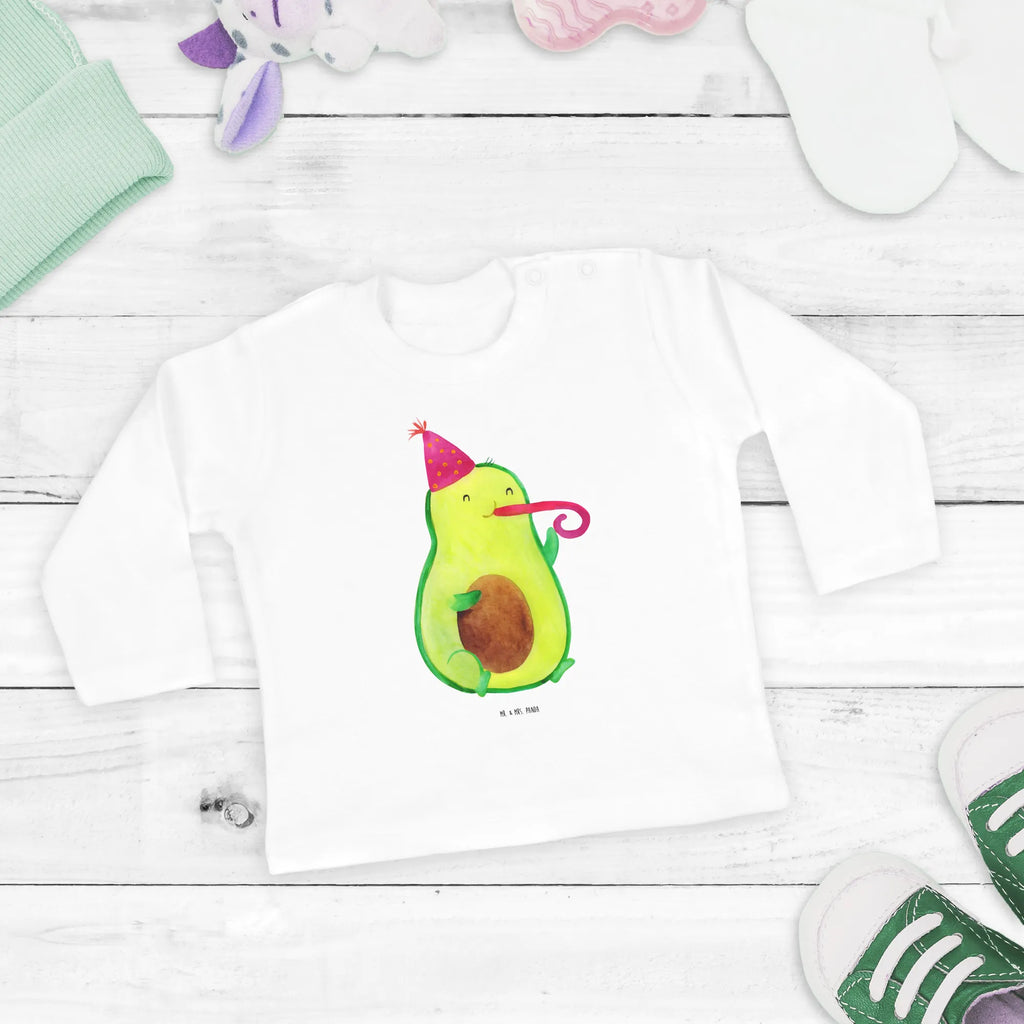 Baby Longsleeve Avocado Partyhupe Jungen, Langarm, Baby, Mädchen, Bio, Kleidung, Avocado, Veggie, Vegan, Gesund, Feier, Gute Laune, Fete, Feierlichkeit, Geburtstag, Party, Tröte